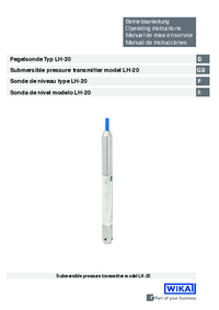 Thumbnail of document Manual - LH-20 Submersible Pressue Transmitter